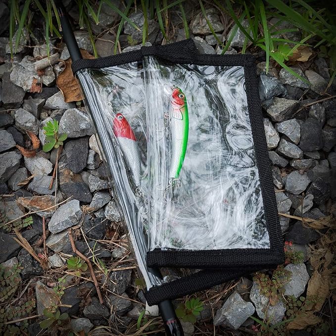 Fishing Lure Wraps 10 Packs Durable Clear PVC Lure Covers Keeps Fishing Safe Easily See Lures Fishing Hook Covers Bait Storage 5 Large 4.3" W x 7.9" L + 5 Medium 3.9" W x 7.1" L (10pcs 5L+5M)