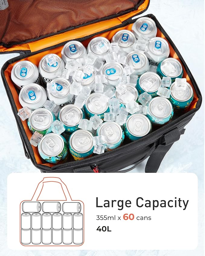 TOURIT Soft Sided Cooler Bag Insulated 30/48/60 Cans, Large Collapsible & Leakproof Ice Chest for Picnic, Beach, Camping, Travel, Sports Fan Coolers