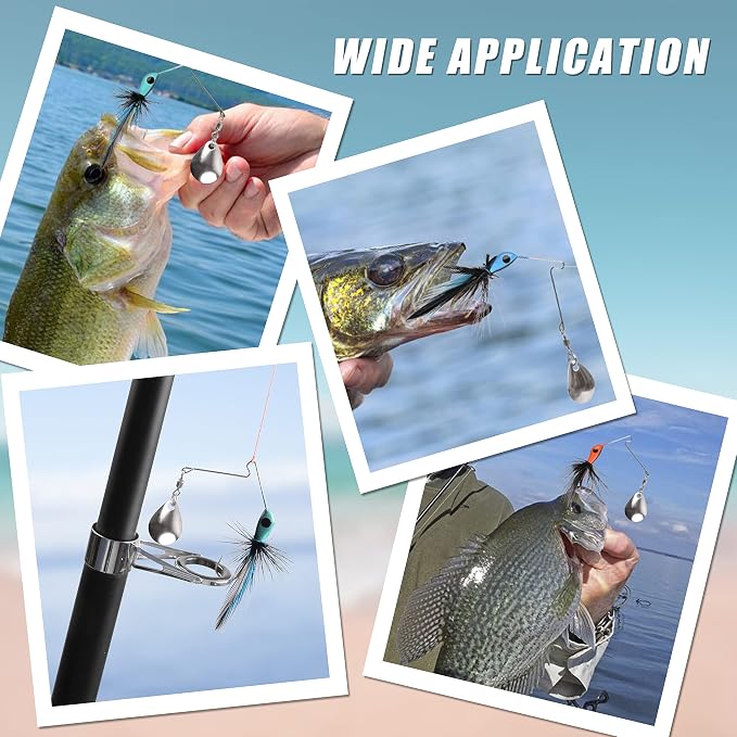 Spinnerbait Bass Fishing Lures Set,Mini Rooster Fishing Spinner Lure Multicolor Hard Metal Spinner Baits Jigs Lure for Bass Trout Pike Bluegill Freshwater Saltwater Fishing