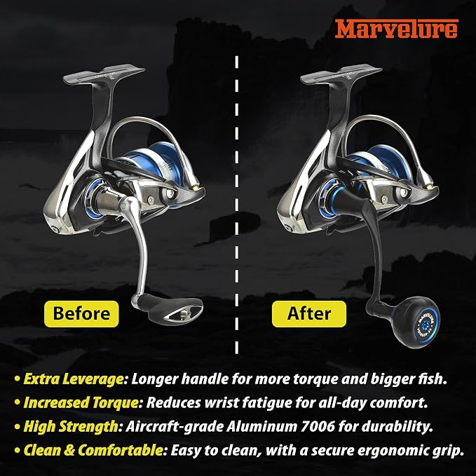 Locked-Type Power Handle (Hexagon Shaft) Compatible for Daiwa Revros LT Crossfire LT Legalis LT Regal LT Laguna LT Eliminator QR Spinning Reels