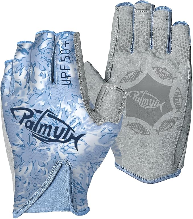 Palmyth UPF 50+ Fingerless Sun Fishing Gloves –UV Protection Lightweight Water Sports Gloves for Kayaking, Paddling & Canoeing
