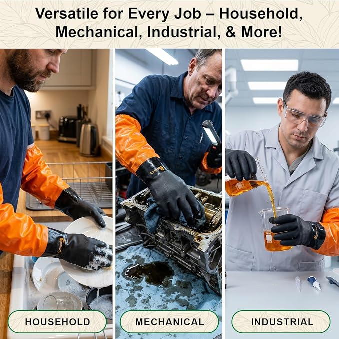 Gastody™ - Chemical Resistant Gloves, Reusable,Heavy Duty Safety Work Gloves,Resist Acid,Oil,Alkali - S-M-L-XL-XXL Size