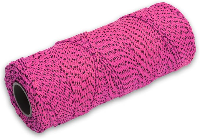 MARSHALLTOWN Masonry Line, Bonded Nylon, Pink & Black, 500 Foot, #18 Line Size, Masons and Archaeology. Assembled in USA, ML615