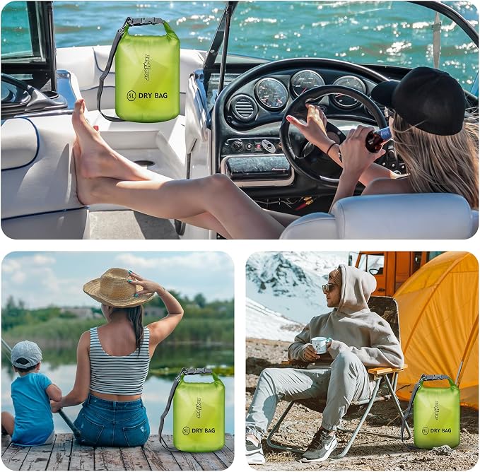 Waterproof Dry Bag - Roll Top Transparent Storage Bag,2L/5L/10L/20L,Suitable for Traveling, Swimming, Kayaking, Camping, Fishing, Rainy Day Trips