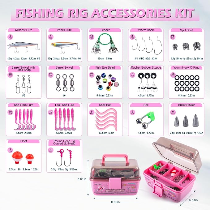 Goture Fishing Kits for Adult,Fishing Pole and Reel Combo, OpenSide Fishing Sling Tackle Storage Bag with 3 Tackle Boxes,Gift for Men
