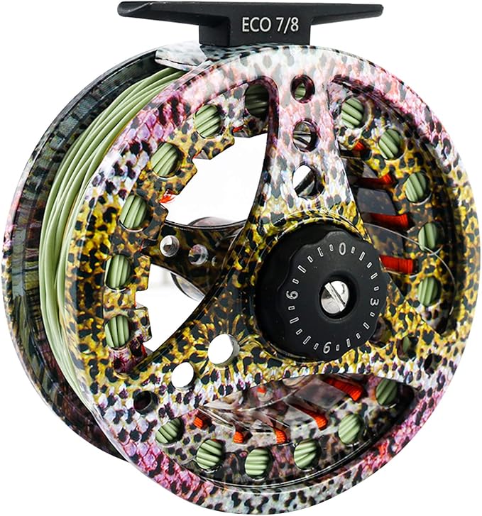 M MAXIMUMCATCH Maxcatch ECO Large Arbor Fly Fishing Reel (3/4wt 5/6wt 7/8wt) and Pre-Loaded Fly Reel with Line Combo