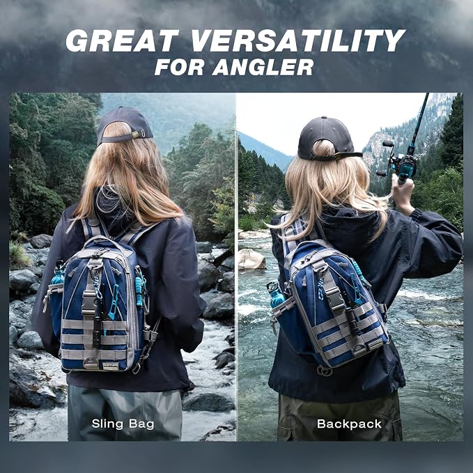 Ghosthorn Fishing Backpack Waterproof Tackle Bag Sling Bag Gift