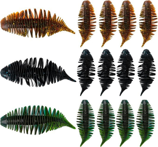 THKFISH Soft Swimbait 5/6 PCS or 15/18 PCS Soft Plastic Fishing Lures Bass Lures Swim Baits Lures for Bass Fishing Worms for Bass