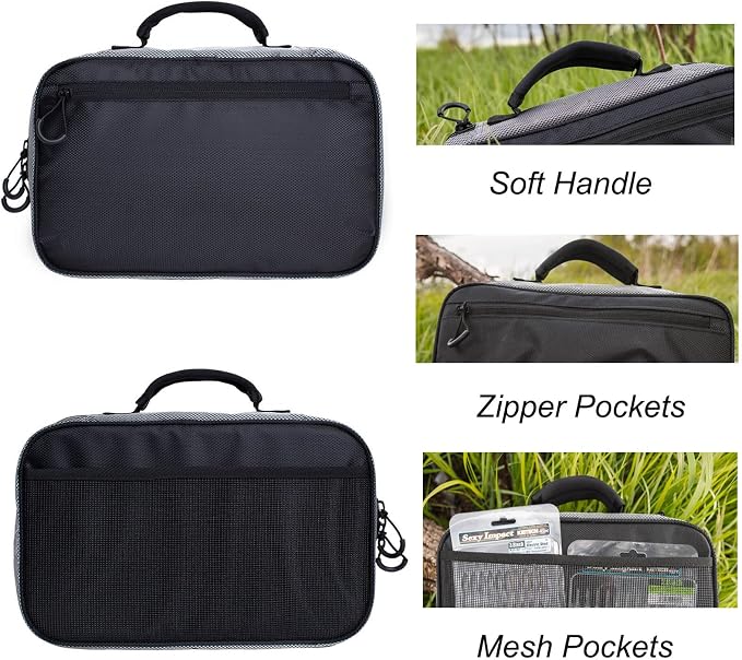Fishing Tackle Binder Bag Lure Bait Organized Storage Binder Case(Black)
