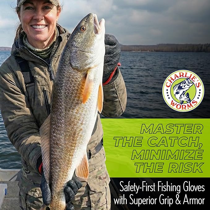 Rite Angler Handy Catching Fish Glove - Fishing Gloves for Men and Women, Handling, Catching, Cleaning, Non-Slip Grip, Breathable, Water-Resistant, Flexible - 8.5"