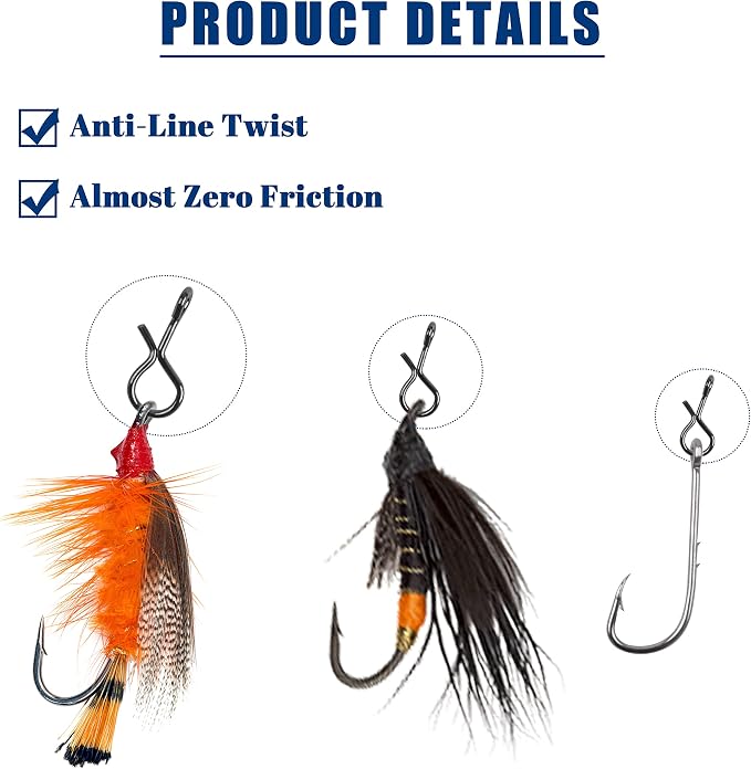 SILANON Fly Fishing Snaps,150pcs Fly Fishing Quick Clips Quick Change Lure Clips Micro Fly Snap Swivels No Knot Fast Snap Stainless Steel Lure Connector for Flies Hooks Jigs Lures 3 Sizes
