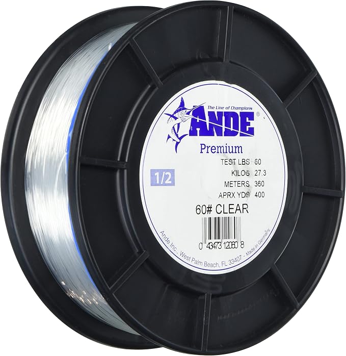 Ande Monofilament Line (Clear, 25 -Pounds Test, 1/4# Spool)