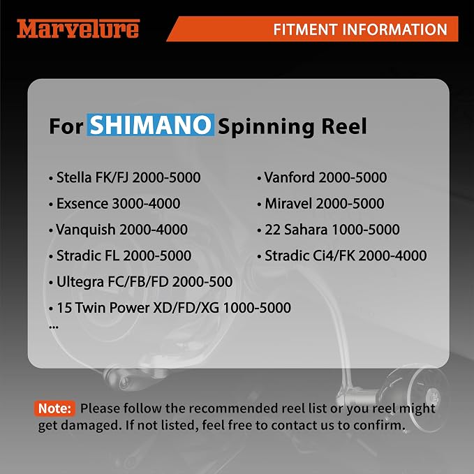 Power Handle Compatible for Shimano Stradic FL FM, Stella, Vanford, Vanquish, Twin Power, Ultegra, Sustain, Nasci FC FD 1000-5000 Spinning Reels