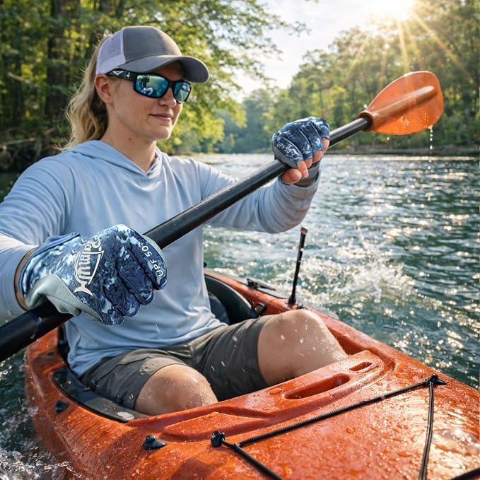 Palmyth UPF 50+ Fingerless Sun Fishing Gloves –UV Protection Lightweight Water Sports Gloves for Kayaking, Paddling & Canoeing
