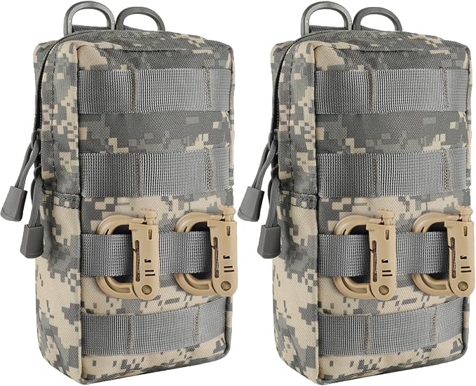 FRTKK 2 Pack Molle Pouches - Tactical Compact Water-Resistant EDC Pouch Bag Small Utility Pouch