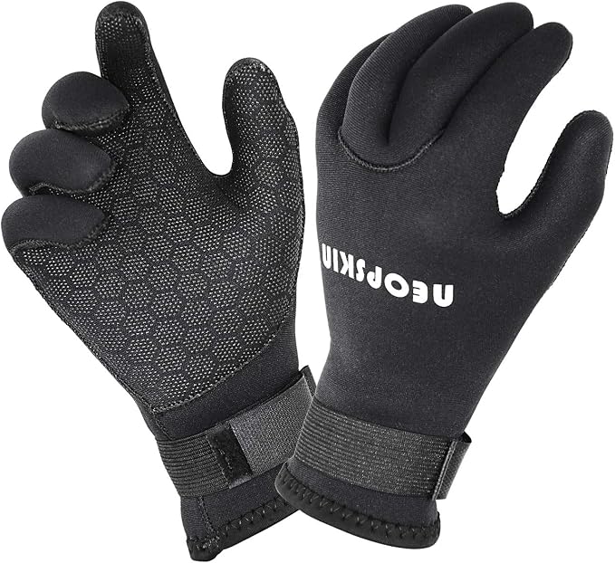 XUKER Water Gloves, 3mm & 5mm Neoprene Five Finger Warm Wetsuit Winter Gloves for Scuba Diving Snorkeling Surfing