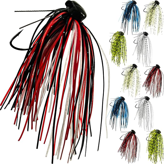 Ned Rig Jig Heads Soft Plastic Worms Fishing Lures Kit, 60/50/10 Pcs Weedless Skirted Mushroom Ned Rigs Jighead Hooks Stick Baits Bass Fishing Lures for Freshwater Saltwater