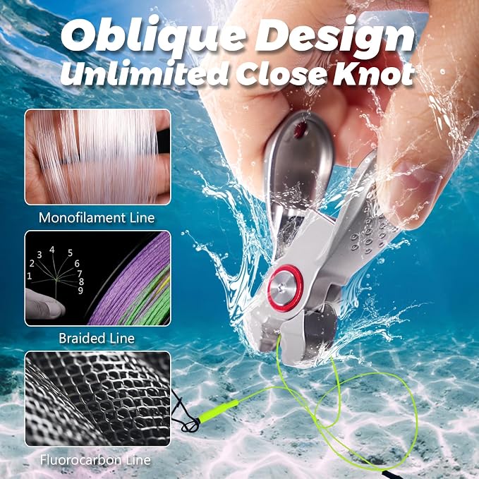 Portable Fishing Line Cutter Mini Stainless Steel Braid Line Remover Scissors Clipper Nippers Quick Fly Fishing Knot Tying Tool Accessories with Retractors Small Mono and Fluoro Lines Cutters