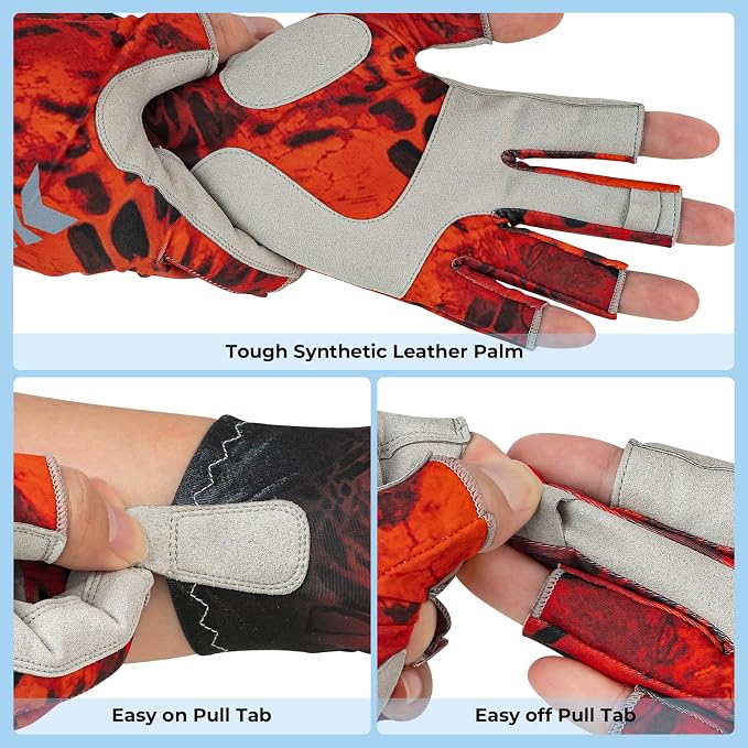 KastKing Sol Armis Sun Gloves UPF50+ Fishing Gloves UV Protection, Sun Protection for Outdoor, Kayaking, Rowing