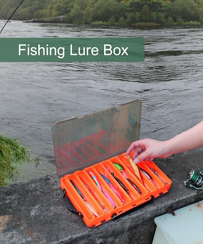 Fishing Lure Box Double Sided Tackle Box 18 Compartment Lure Box 3700 Tackle Tray Crankbait Storage Spinner Bait Tackle Box Large Bait Box