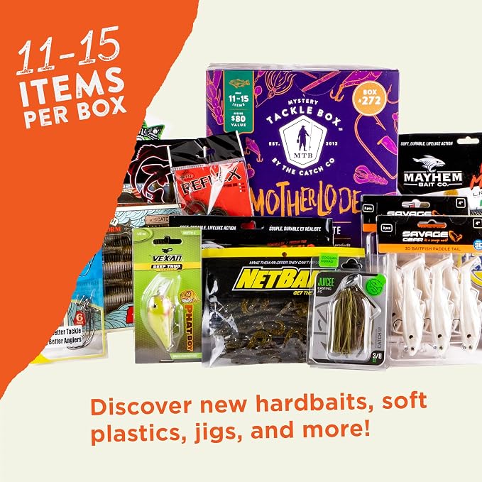 Catch Co Mystery Tackle Box Freshwater Largemouth and Smallmouth Bass Lures Fishing Kit