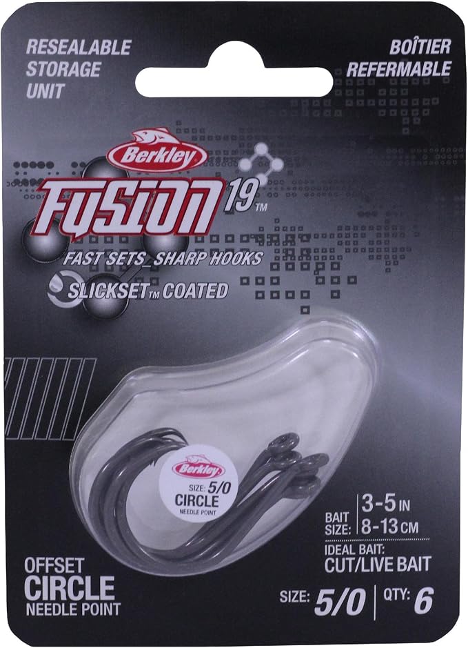 Berkley Fusion19 Wide Gap Live Bait Hooks, Size 4 Fishing Hooks, Needle Point with SlickSet Coating for Easy Penetration, Forged for Added Strength