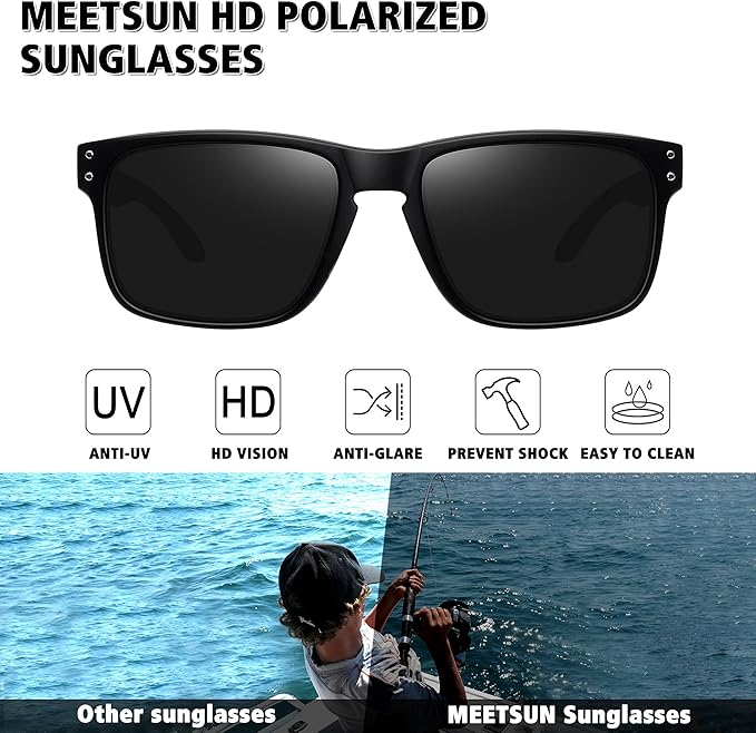 MEETSUN Polarized Sunglasses for Men Women Sports Driving Fishing Glasses UV400 Protection