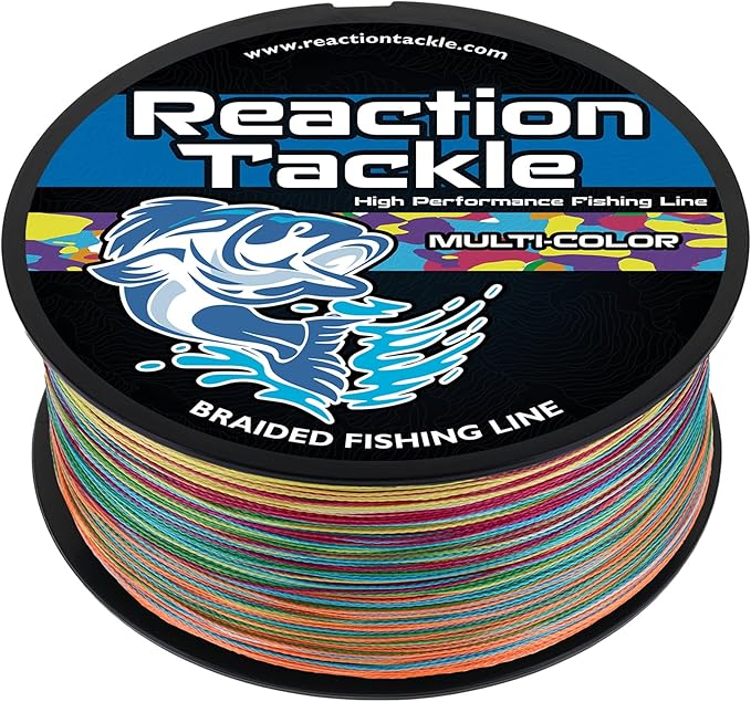 Reaction Tackle Braided Fishing Line - Pro Grade Power Performance for Saltwater or Freshwater Fish - Colored Fishing Line Braid for Extra Visibility