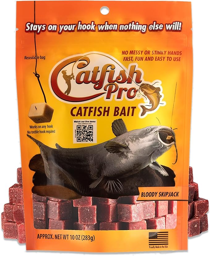 Catfish Pro Catfish Bait - 10oz Bag with 80pcs | Irresistible Scent for Catfish | Mess-Free, Stays On Your Hook When Nothing Else Will | Great for Rod, Reel, Trotline, Jugs & Yoyos Fishing