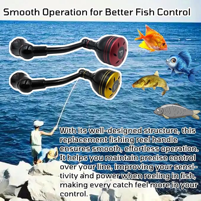 63mm (2.48 Inch) Replacement Fishing Reel Handle - Compatible with Shimano FL/FM Stella Vanford Vanquish Nasci
