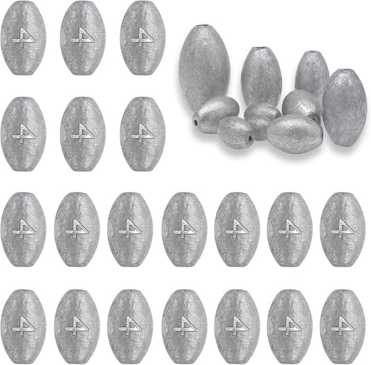 Egg Weights Fishing Sinkers Weights Assortment Lead Oval Shaped Drop Weights Sinker Tackle for Freshwater Saltwater Fishing Bass Casting