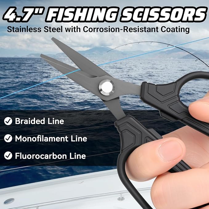 Go Pal Fishing Tool Set - Fishing Gear - Fishing Pliers with Lanyard and Protective Sheaths, Fish Lip Gripper, Fishing Scissors - All-in-One Fishing Accessories & Ideal Fishing Gifts for Men