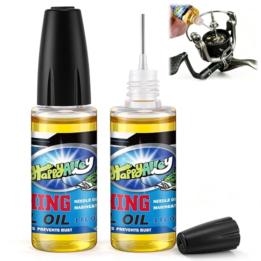 Fishing Reel Oil, 2 OZ Fishing Gear Oil Lubricant for Fish Care Reels, Boat Motors, Downriggers, Winches, Pulleys and Trailers (2 Pack)