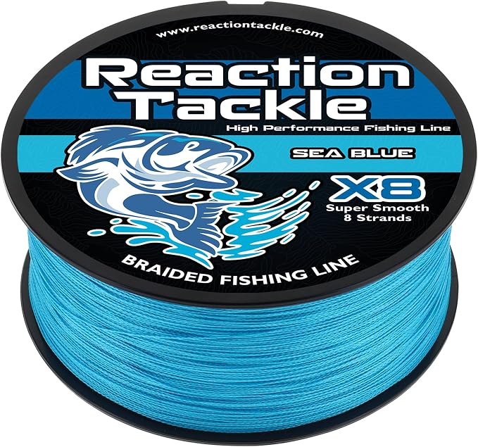 Reaction Tackle Braided Fishing Line - Pro Grade Power Performance for Saltwater or Freshwater Fish - Colored Fishing Line Braid for Extra Visibility