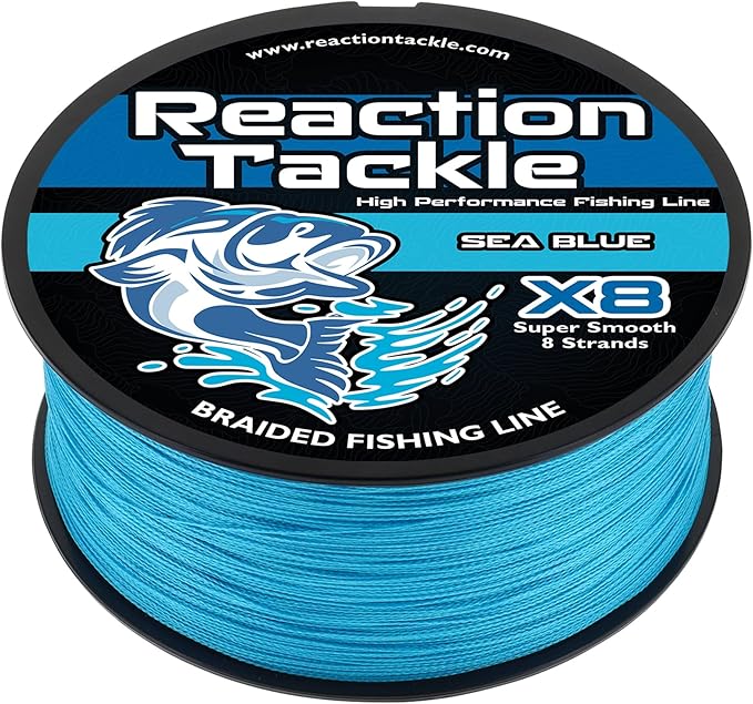 Reaction Tackle Braided Fishing Line - Pro Grade Power Performance for Saltwater or Freshwater Fish - Colored Fishing Line Braid for Extra Visibility