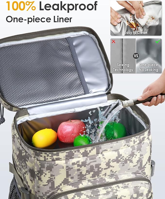 TACTICISM Tactical Cooler Backpack Insulated Leak-Proof - 24L Heavy Duty Lunch Backpack for Men Women Adults, Soft Ice Chest Backpack as Gift Work Hiking Camping Fishing Accessories