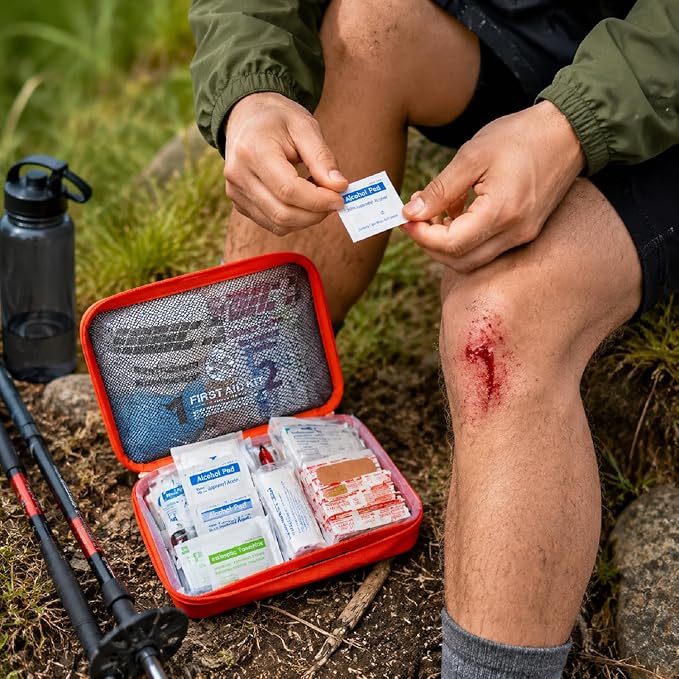 Mini First Aid Kit, 100 Pieces Small Waterproof Medical Bag - Waterproof Medical Kit for Travel, Home, Car, Camping, Hiking, Office, School, Emergency & Outdoor Survival