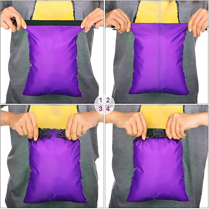 Shappy 6/12 Pcs Waterproof Dry Bags, Lightweight Outdoor Waterproof Dry Stuff Sacks 15/8/5/4/3/2 L and Long Adjustable Shoulder Strap for Kayaking Rafting Boating Hiking Camping
