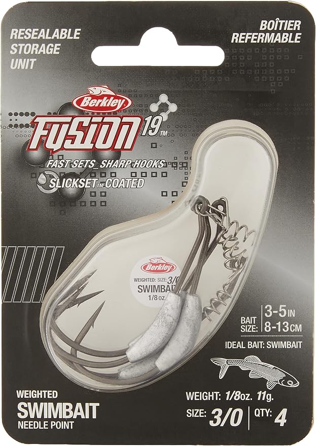 Berkley Fusion19 Wide Gap Live Bait Hooks, Size 4 Fishing Hooks, Needle Point with SlickSet Coating for Easy Penetration, Forged for Added Strength