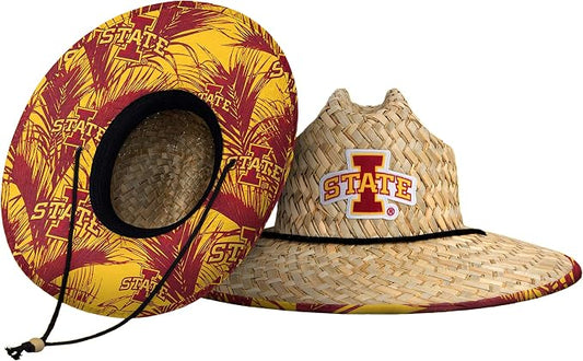 FOCO Men's NCAA College Team Logo Floral Straw Sun Hat
