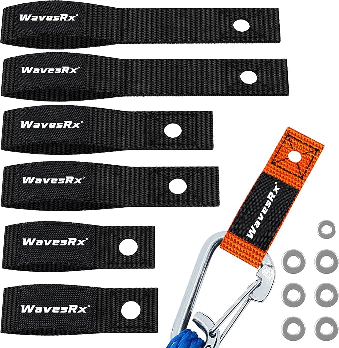 WavesRx Soft Loops Jet Ski Cleats | Secure Loop Straps for Attaching Docking Bumpers, Fenders, Anchoring Line, Bungee & Dock Rope to your Jetski | Must-Have PWC Accessory for Your Waverunner or Seadoo