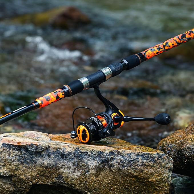 Sougayilang 3 Piece Surf Fishing Rod Combo Medium/Heavy Travel Spinning Rod with 5000 Size Reel Baitfeeder Combo(9'/10'/11'12')