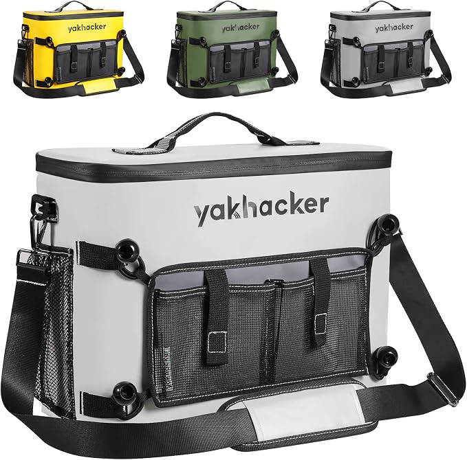 Yakhacker Kayak Cooler, Waterproof Seat Back Cooler for Kayaks with Lawn-Chair Style Seats, Kayak Accessories Cooler Bag, Portable Ice Chest Cooler for Kayaking, Travel, Lunch, Beaches &Trips