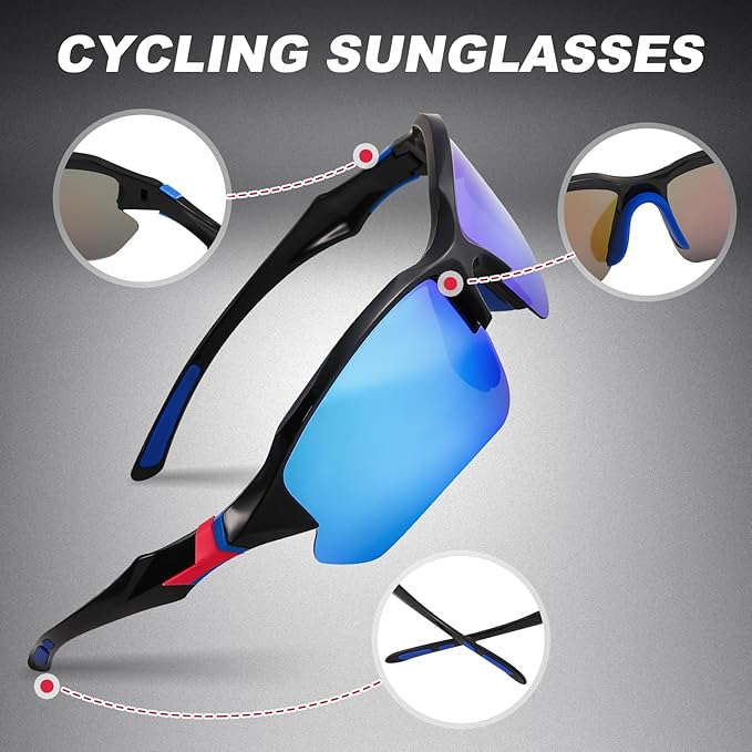 4 PACK Polarized Sport Sunglasses for Women Men UV Protection,Running Cycling Fishing Sunglasses Outdoor