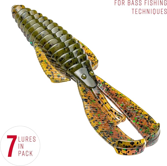 Strike King Rage Bug Fishing Lure, Soft Plastic Grub, Unique Design, Subtle Action