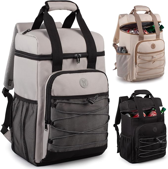 Cooler Backpack with Padded Top Handle, Lightweight Back Pack Coolers Insulated Leak Proof, Large Capacity Ice Chest for Women Men Beach Camping Picnic Fishing Hiking