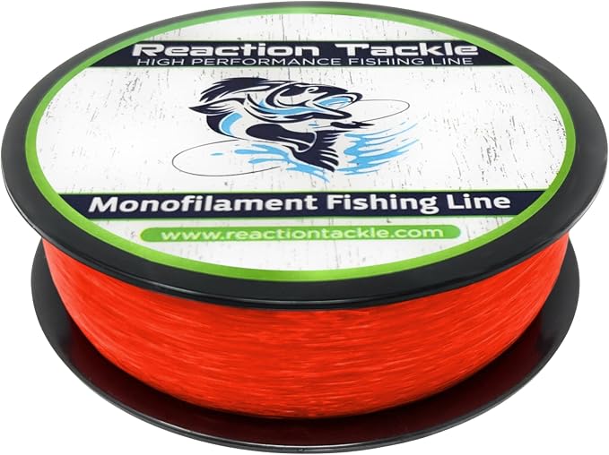 Reaction Tackle Monofilament Fishing Line - Premium Nylon Mono Line, Strong & Abrasion-Resistant, Low Memory for Smooth Long Casts - Freshwater & Saltwater