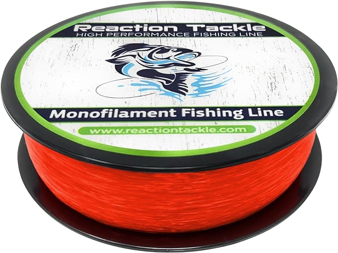 Reaction Tackle Monofilament Fishing Line - Premium Nylon Mono Line, Strong & Abrasion-Resistant, Low Memory for Smooth Long Casts - Freshwater & Saltwater