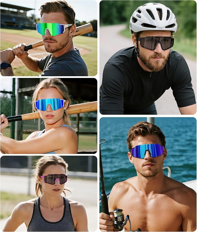 STORYCOAST Polarized Sports Sunglasses for Men Women,Driving Fishing Cycling Mountain Bike Sunglasses UV400 Protection