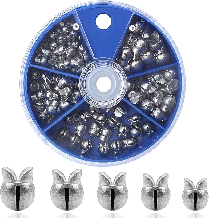 Fishing Weights Sinkers, 200/100pcs Lead Split Shot Fishing Sinkers Open Mouth Design Weights Clip Freshwater Saltwater Fishing Accessories